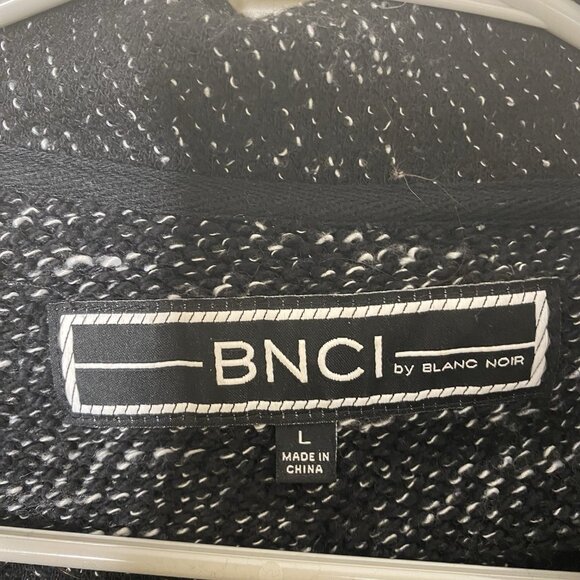 BNCI by Blanc Noir Multi-Knit Jacket L Ruffle Trim Collared Full Zip - Picture 2 of 9